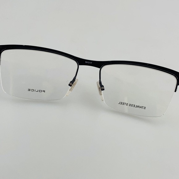 Police Eyeglasses mod. Crossover 3 Stainless Steel Half Rim Black Gray New main image 8